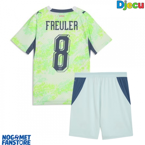 Švicarska Remo Freuler #8 Gostujuci Dres za djecu SP 2026 Kratak Rukav (+ Kratke hlače)
